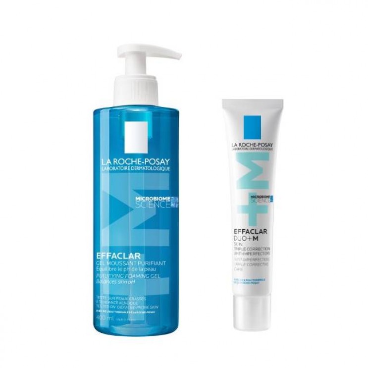 La Roche Posay Effaclar Purifying Foaming Gel Καθαρισμού για το Λιπαρό Δέρμα με Τάση Ακμής 400ml & Effaclar Duo +M Διορθωτική Κρέμα Κατά των Ατελειών 40ml 