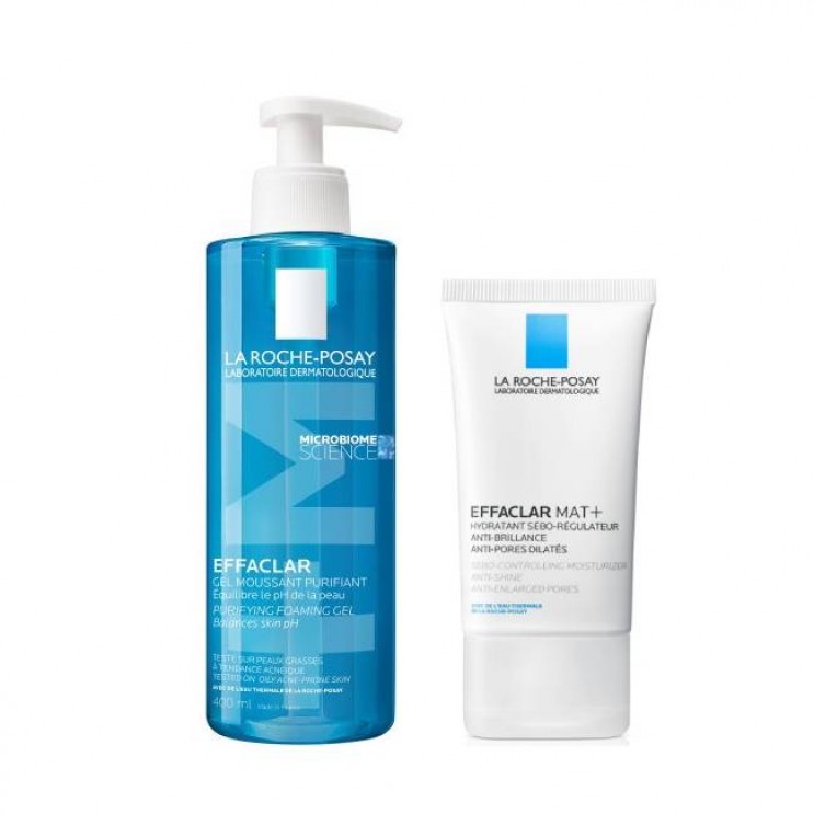 La Roche Posay Effaclar Purifying Foaming Gel Καθαρισμού για το Λιπαρό Δέρμα με Τάση Ακμής 400ml & Effaclar Mat Σμηγματορρυθμιστική Κρέμα κατά της Λιπαρότητας 40ml 