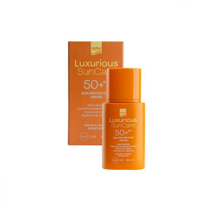 Intermed Luxurious Suncare Sun Protection Drops Spf50+ 30ml | Λεπτόρρευστο Αντηλιακό Γαλάκτωμα Προσώπου 