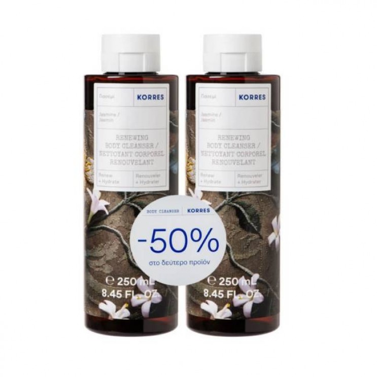 Korres Body Cleanser Jasmine 2x250ml | Αφρόλουτρο με Άρωμα Γιασεμί (-50% στο δεύτερο προϊόν) ΦΡΟΝΤΙΔΑ ΓΙΑ ΤΟ ΣΩΜΑ