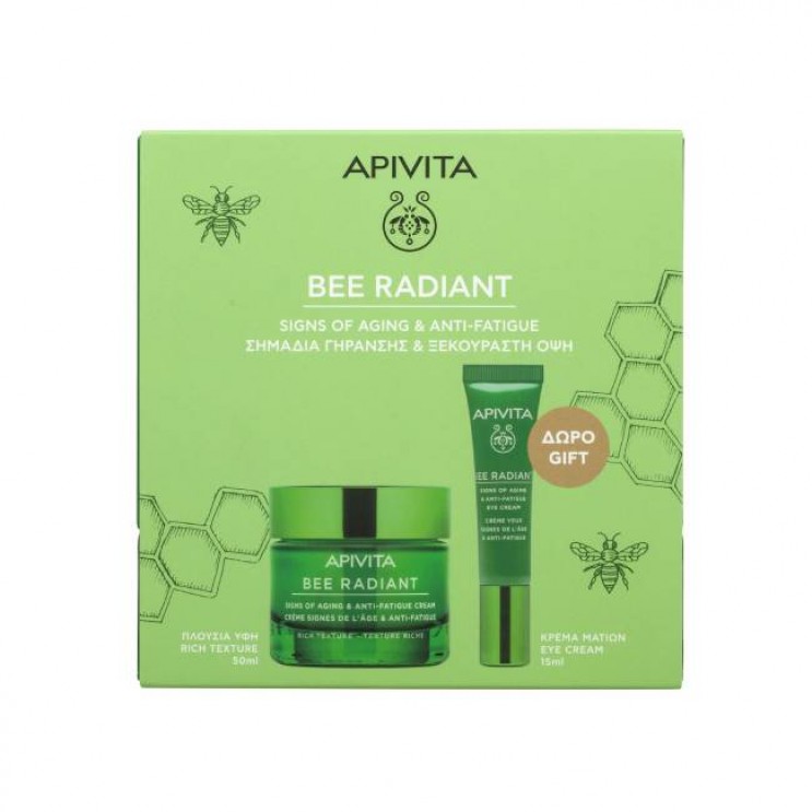 Apivita Bee Radiant Cream, Rich Texture Κρέμα Πλούσιας Υφής 50ml & Δώρο Bee Radiant Eye Cream  Κρέμα Ματιών 15mlΦΡΟΝΤΙΔΑ ΠΡΟΣΩΠΟΥ