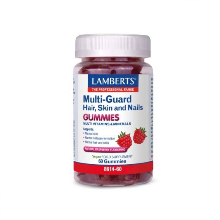 Lamberts Multi-Guard Hair, Skin and Nails Gummies 60 Ζελεδάκια | Συμπλήρωμα Δαιτροφής Πολυβιταμίνης για Υγιή Μαλλιά, Δέρμα & Νύχια