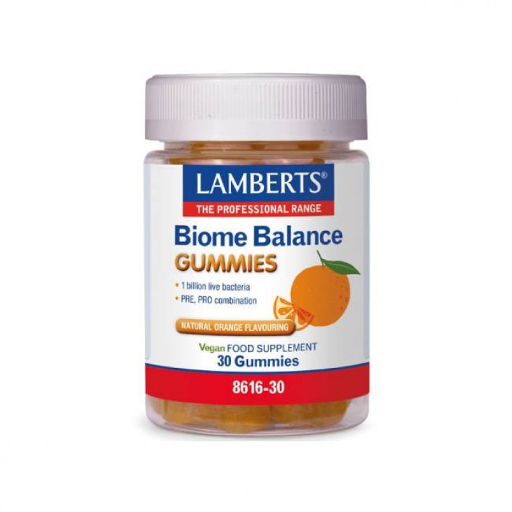 Lamberts Biome Balance Gummies 30 ζελεδάκια | Συμπλήρωμα Διατροφής με Προβιοτικά με Φυσική Γεύση Πορτοκάλι