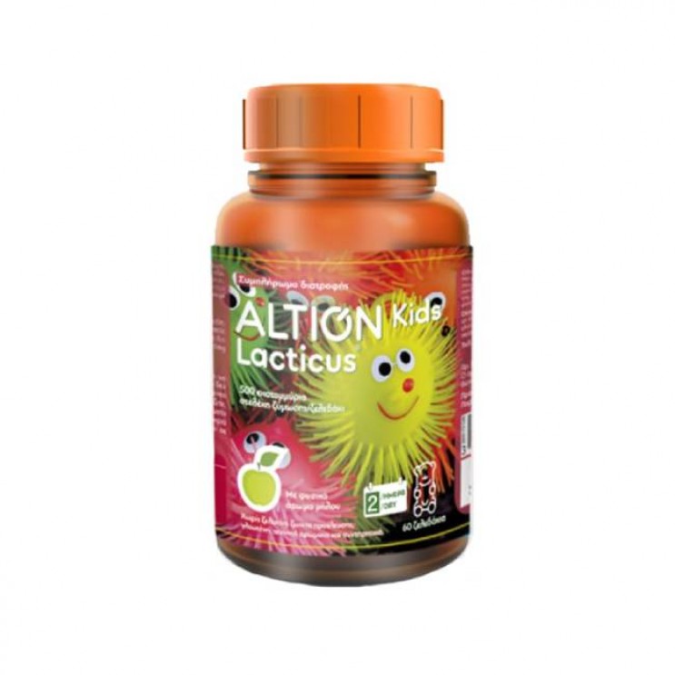 Altion Kids Lacticus 60 Ζελεδάκια |  Συμπλήρωμα Διατροφής για Παιδιά με Προβιοτικά & Γεύση Πράσινου Μήλου 