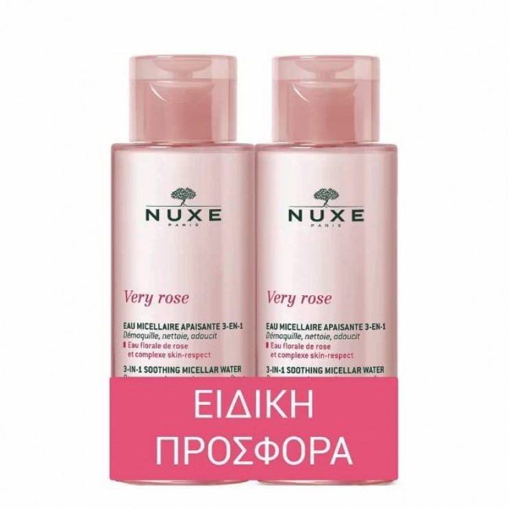 Nuxe Very Rose 3 in 1 Soothing Micellar Water Special Offer 2x400ml | Νερό Καθαρισμού για Πρόσωπο & Μάτια ΦΡΟΝΤΙΔΑ ΠΡΟΣΩΠΟΥ