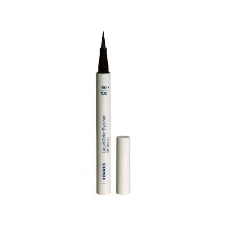 Korres Liquid Color Eyeliner 01 Black 1ml | Αδιάβροχο Υγρό Eyeliner Μαύρο