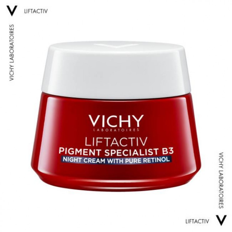 Vichy Liftactiv Pigment B3 Night Cream 50ml | Κρέμα Νύχτας Κατά των Κηλίδων, Διορθώνει τον Τόνο της Επιδερμίδας, με Νιασιναμίδη και Καθαρή Ρετινόλη 