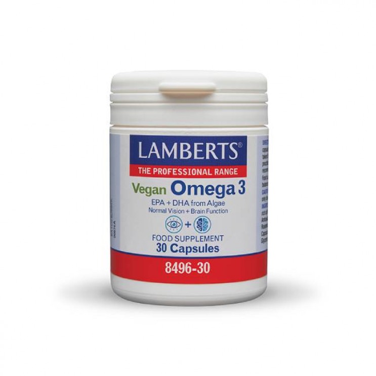 Lamberts Vegan Omega 3 750mg 30caps | Συμπλήρωμα Διατροφής με Ωμέγα 3 Λιπαρά Οξέα 