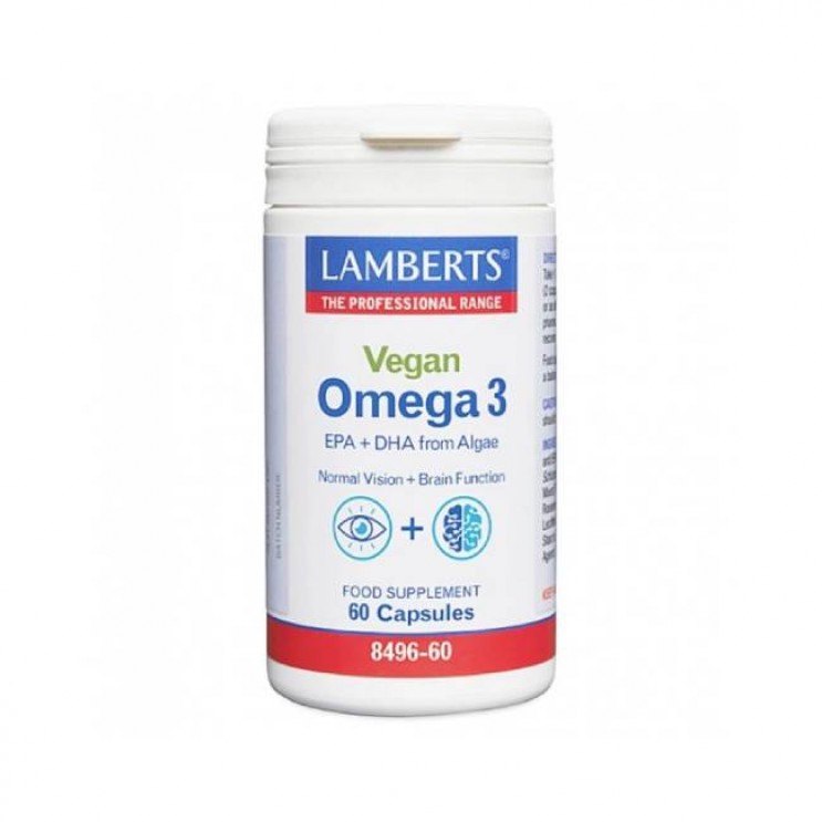 Lamberts Vegan Omega 3 750mg 60caps | Συμπλήρωμα Διατροφής με Ωμέγα 3 Λιπαρά Οξέα