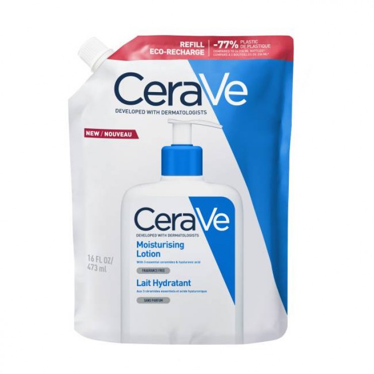 CeraVe Moisturising Lotion Refill 473ml | Ενυδατικό Γαλάκτωμα Προσώπου και Σώματος με Ceramides και Υαλουρονικό Οξύ