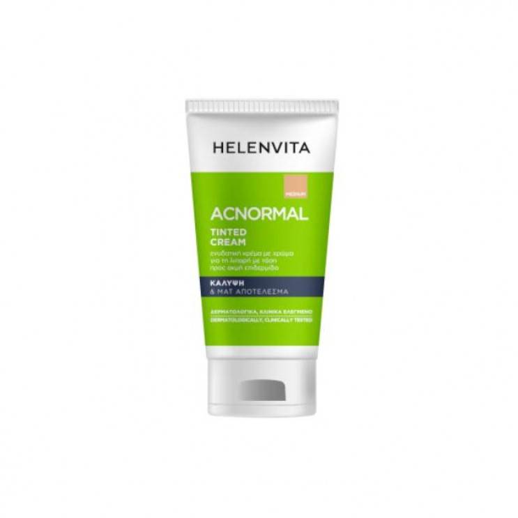 Helenvita ACNormal Tinted Cream 60ml | Ενυδατική Κρέμα με Χρώμα για Λιπαρή με τάση προς Ακμή Επιδερμίδα