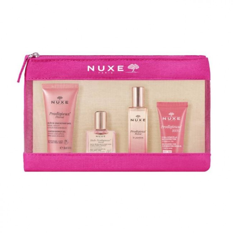 Nuxe Prodigieux Floral Shower Gel Αφρόλουτρο 30ml, Huile Prodigieuse Florale Ξηρό Λάδι 10ml , Prodigieux Floral Eau de Parfum Άρωμα 15ml & Prodigieuse Boost Multi-correction Gel Cream Κρέμα Gel για τα Πρώτα Σημάδια Γήρανσης 15ml