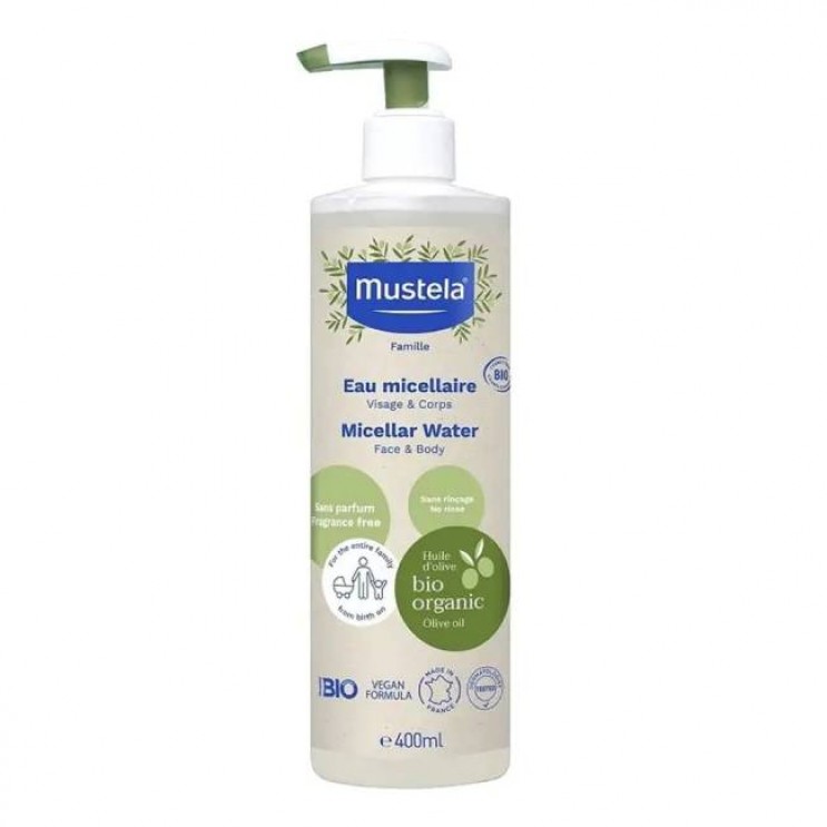 Mustela Organic Micellar Water 400ml | Μικκυλιακό Νερό Καθαρισμού  με Βιολογικό Ελαιόλαδο 