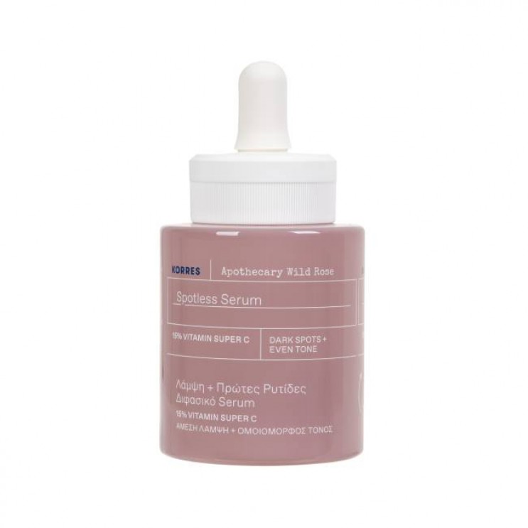 Korres Apothecary Wild Rose Spotless Serum 30ml | Διφασικός Ορός Προσώπου Άγριο Τριαντάφυλλο για Λάμψη & Πρώτες Ρυτίδες