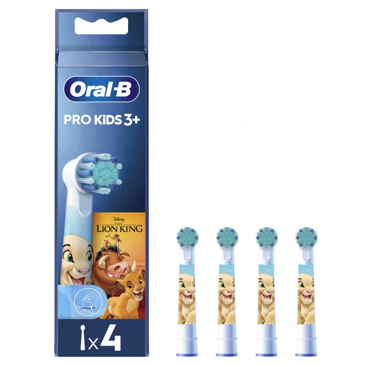 Oral-B Kids Pro Superior Cleaning Lion King 4τμχ | Ανταλλακτικές Κεφαλές Παιδικής Ηλεκτρικής Οδοντόβουρτσας για παιδιά 3+