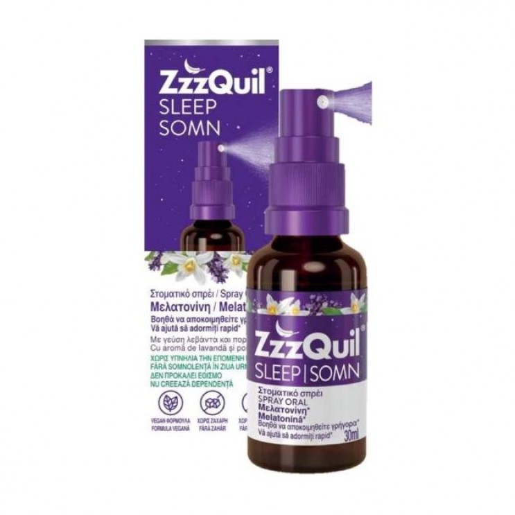 ZzzQuil Sleep Somn 30ml | Στοματικό Σπρέι Μελατονίνης με Γεύση Λεβάντα και Πορτοκάλι