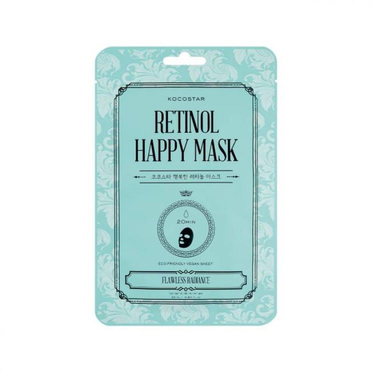 Kocostar Retinol Happy Mask 1τμχ | Εμποτισμένη Μάσκα Προσώπου Ρετινόλης για Λεία & Λαμπερή Επιδερμίδα 