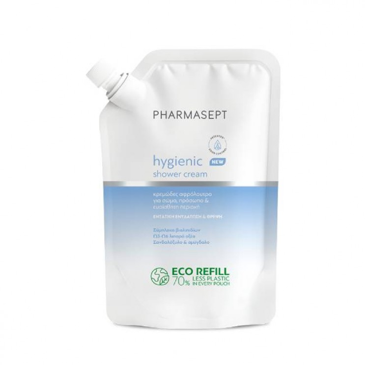 Pharmasept Hygienic Shower Cream Refill 900ml | Κρεμώδες Αφρόλουτρο Καθημερινής Χρήσης για Σώμα ,Πρόσωπο & Ευαίσθητη Περιοχή - Ανταλλακτικό