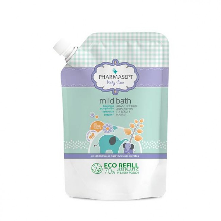 Pharmasept Baby Care Mild Bath Refill 900ml | Απαλό Βρεφικό Αφρόλουτρο για Σώμα & Μαλλιά - Ανταλλακτικό ΦΡΟΝΤΙΔΑ ΜΩΡΟΥ
