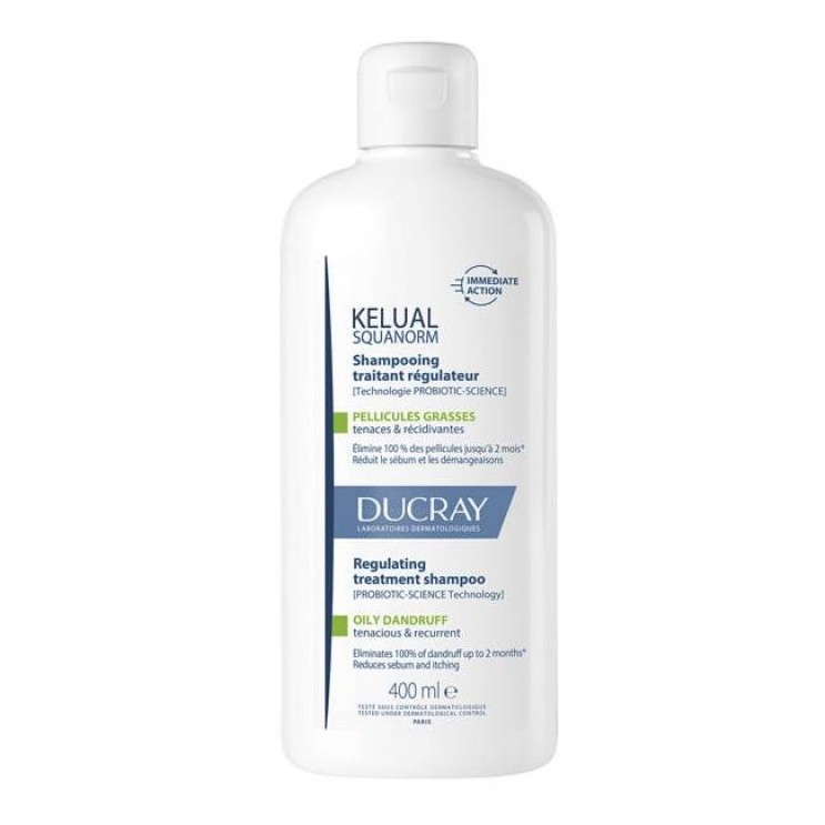 Ducray Kelual Squanorm Shampoo Pellicules Grasses 400ml | Αντιπιτυριδικό Σαμπουάν Αγωγής Κατά της Λιπαρής Πιτυρίδας 