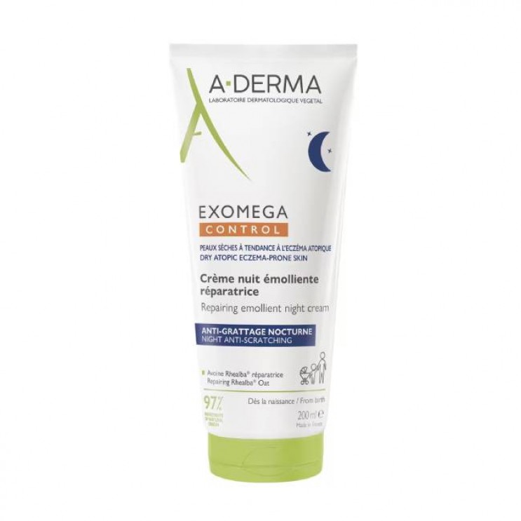 A-Derma Exomega Control Creme Nuit 200ml | Μαλακτική Κρέμα Νύχτας για το Ατοπικό και Ξηρό Δέρμα