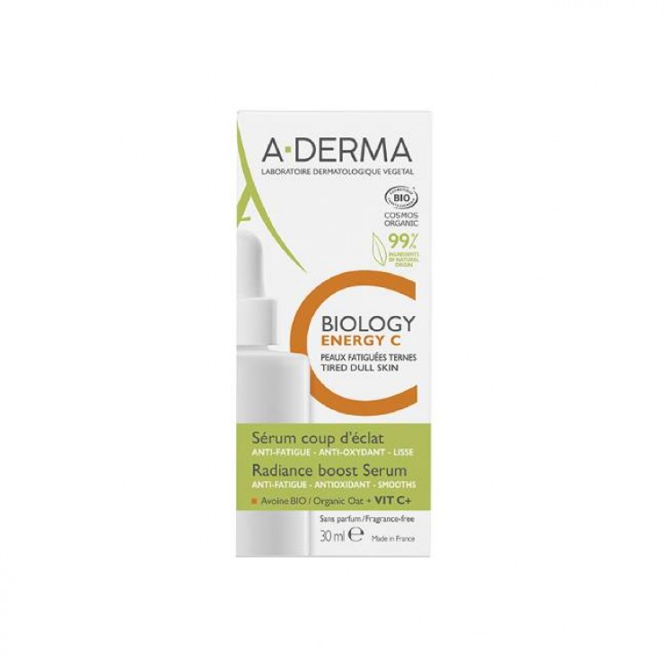 A-Derma Biology Vit C Serum 30ml | Βιολογικός Ορός Ενίσχυσης Λάμψης με Βιταμίνη C για το Πρόσωπο & το Λαιμό