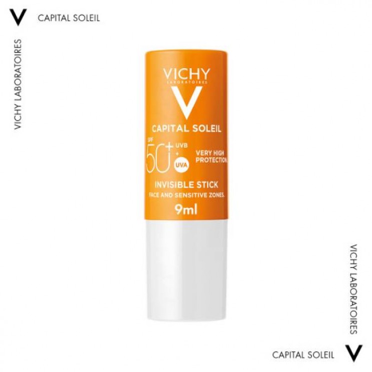 Vichy Capital Soleil Invisible Stick SPF50+ for Sensitive Areas 9ml| Αντιηλιακό Στικ Για Ευαίσθητες Ζώνες
