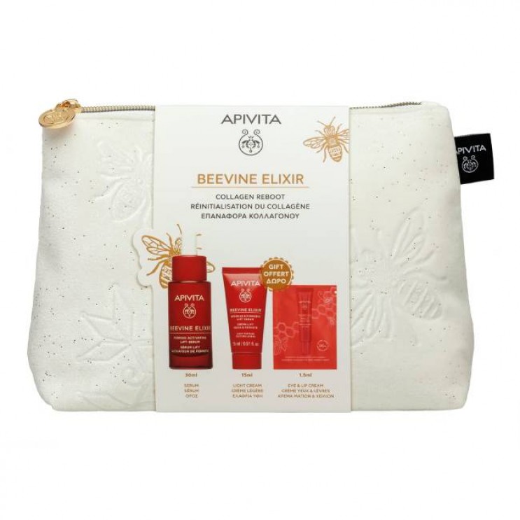 Apivita Beevine Elixir Firming Activating Lift Serum Αντιρυτιδικός Ορός για Σύσφιξη & Lifting 30ml &  Δώρο Mini Beevine Κρέμα Ημέρας Ελαφριάς Υφής 15ml & Lift Eye & Lip Cream Αντιρυτιδική Κρέμα Lifting για Μάτια & Χείλη 1.5ml