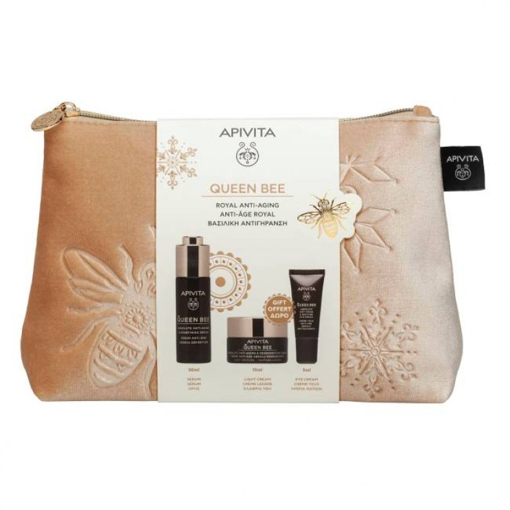Apivita Queen Bee Absolute Anti Aging & Redefining Serum Ορός Απόλυτης Αντιγήρανσης & Ανόρθωσης Περιγράμματος 30ml & Δώρο Mini Queen Bee Κρέμα Ελαφριάς Υφής 15ml & Mini Queen Bee Κρέμα Ματιών 5ml