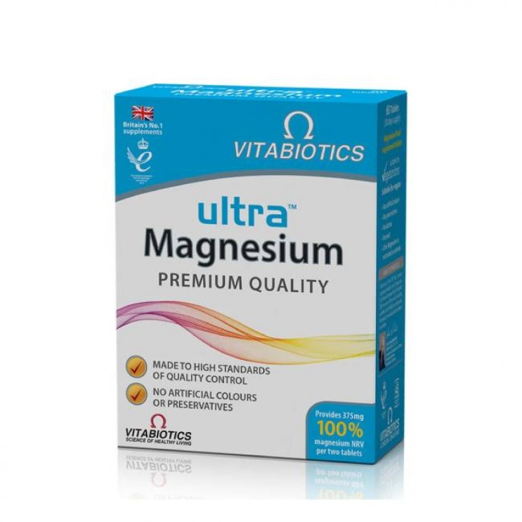 Vitabiotics Ultra Magnesium 375mg 60tabs | Συμπλήρωμα Διατροφής Mε Μαγνήσιο