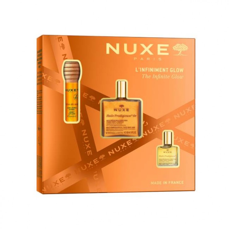 Nuxe Huile Prodigieuse Or Πολυχρηστικό Ιριδίζον Ξηρό Λάδι 50ml & Reve De Miel Honey Lip Care Oil Gloss Φροντίδα & Περιποίηση για τα Χείλη 10ml & Huile Prodigieuse Πολυχρηστικό Ξηρό Λάδι 10ml