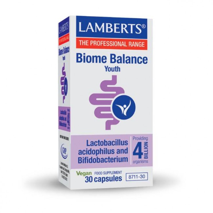 Lamberts Biome Balance Youth 30caps | Προβιοτικό Σκεύασμα με 4 δισεκατομμύρια φιλικά Βακτήρια ΔΗΜΟΦΙΛΕΣΤΕΡΑ