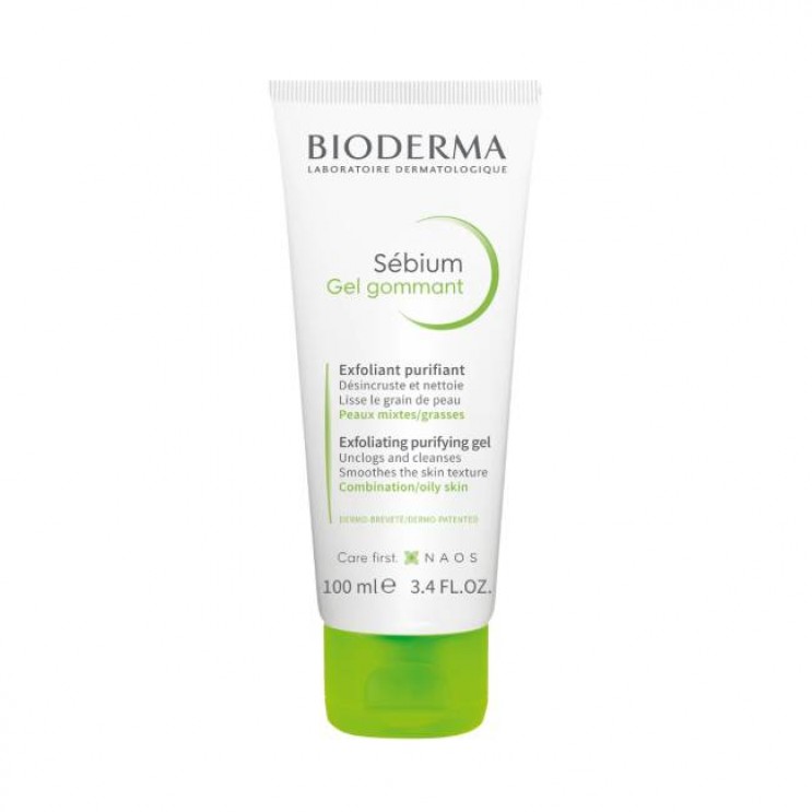 Bioderma Sebium Gel Gommant 100ml | Απολεπιστικό Καθαριστικό Τζελ για Μικτό προς Λιπαρό Δέρμα με Τάση Ακμής
