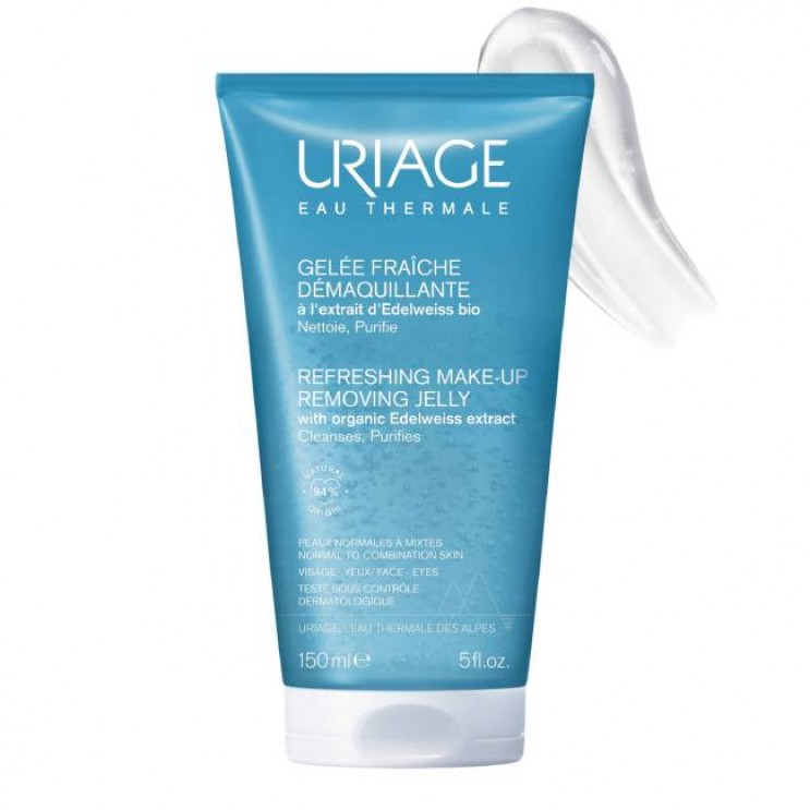 Uriage Refreshing Make-up Removing Jelly 150ml | Αναζωογονητικό Gel Καθαρισμού & Ντεμακιγιαζ Προσώπου, Ματιών 