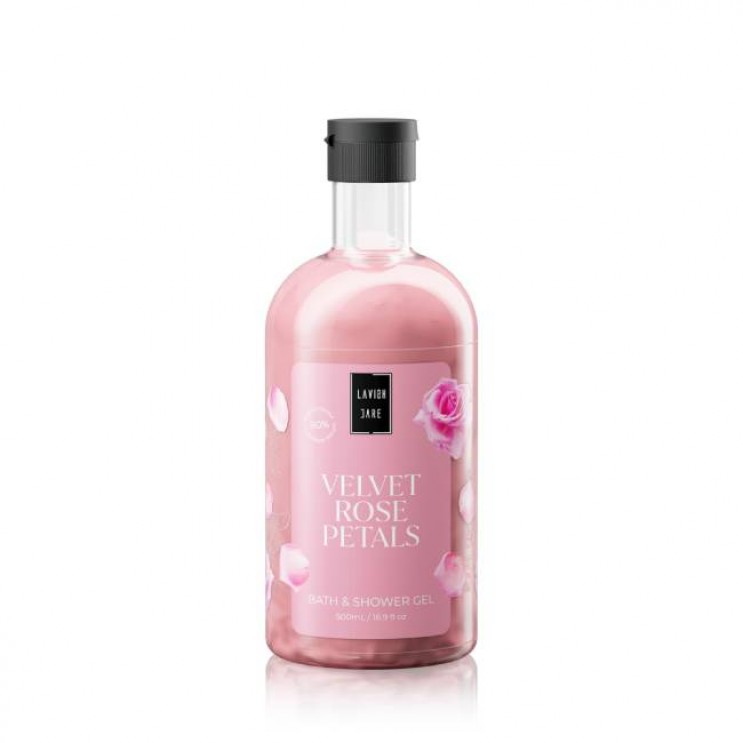 Lavish Care Velvet Rose Petals Bath & Shower Gel 500ml | Αφρόλουτρο με Άρωμα Τριαντάφυλλο