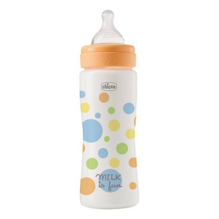 Chicco Baby Bottle Perfect Easy Μπιμπερό Πλαστικό Colors 4m+ 330ml | Μπιμπερό με Θηλή Σιλικόνης Γρήγορης Ροής 