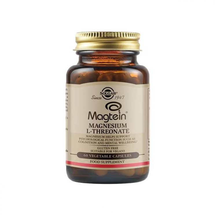 Solgar Magtein Magnesium L-Threonate, 60veg.caps | Συμπλήρωμα Διατροφής L-Θρεονικό Μαγνήσιο
