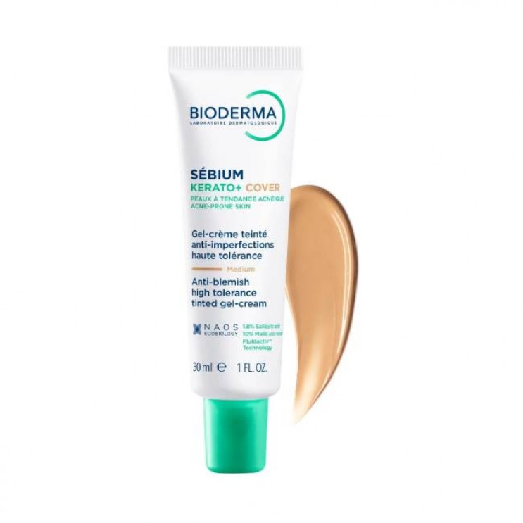 Bioderma Sebium Kerato+ Cover 30ml | Κρέμα Προσώπου με Χρώμα 2 σε 1 Κατά των Ατελειών
