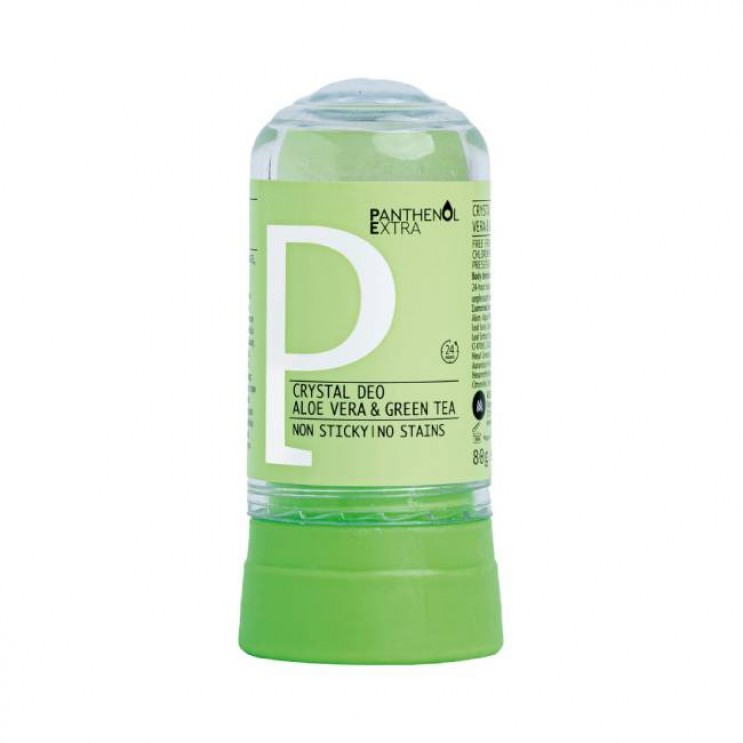 Medisei Panthenol Extra Deodorant Aloe Vera & Green Tea Crystal 80gr | Αποσμητικό Στικ Σώματος 24ωρης Δράσης, με Άρωμα Πράσινου Τσαγιού