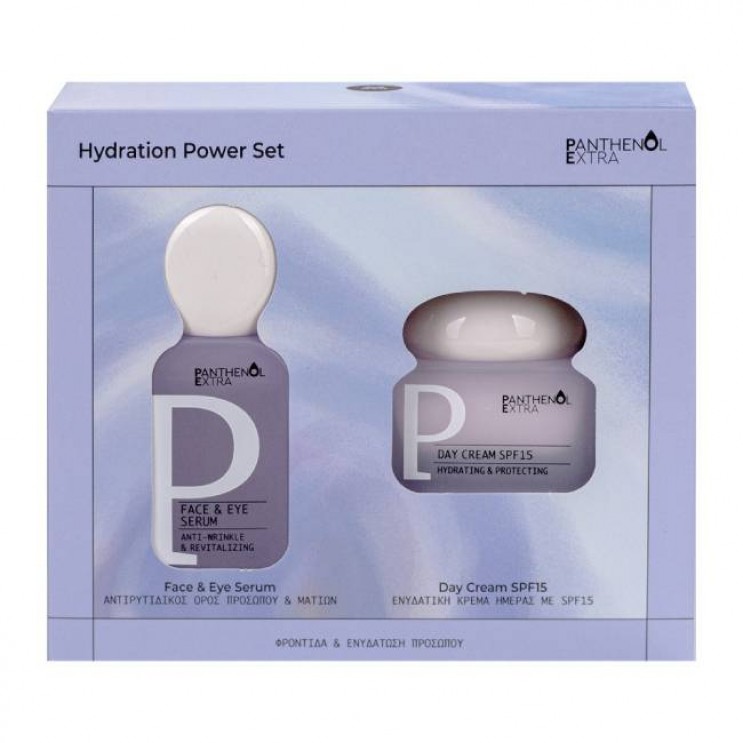 Medisei Panthenol Extra Face & Eye Serum Αντιρυτιδικός Ορός Προσώπου και Ματιών 30ml & Panthenol Extra Day Cream SPF15 Ενυδατική Κρέμα Ημέρας με Αντηλιακή Προστασία 50ml 