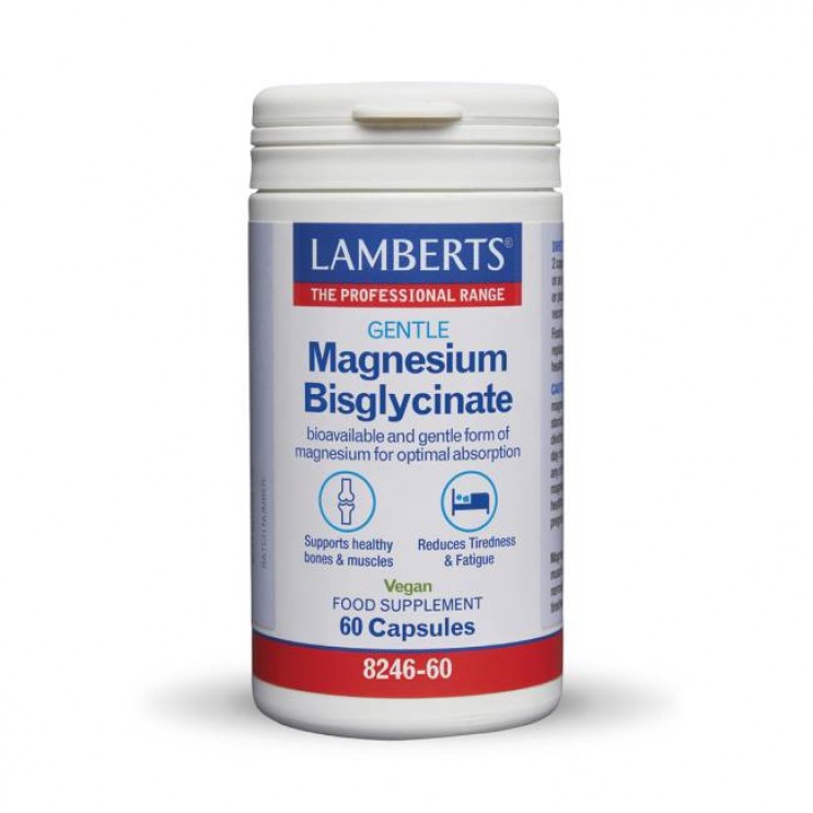 Lamberts Gentle Magnesium Bisglycinate 60caps | Συμπλήρωμα Διατροφής  Δισγλυκινικού Μαγνησίου