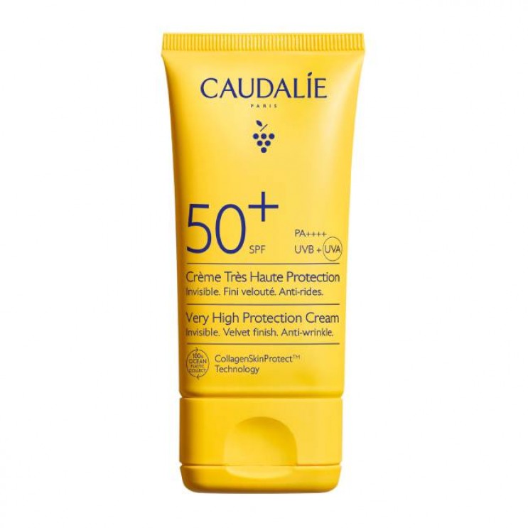 Caudalie Vinosun Protect High Protection Cream SPF50+ 50ml | Αντιρυτιδική  Αντηλιακή Κρέμα για Πρόσωπο και Λαιμό