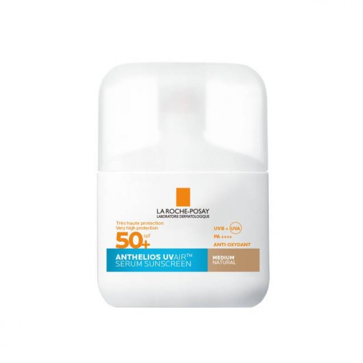 La Roche Posay Anthelios UV Air SPF 50+ Serum Medium Sunscreen 50ml | Aντηλιακό Προσώπου με Αέρινη Υφή για 16ωρη Αντιοξειδωτική Προστασία με Χρώμα - Medium Απόχρωση