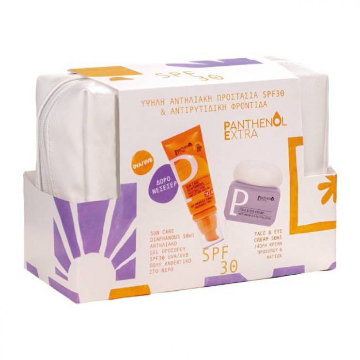 Medisei Panthenol Extra Sun Care Diaphanous SPF30 Αντιηλιακό Προσώπου 50ml & Face & Eye Anti-Wrinkle Cream Αντιρυτιδική Κρέμα Προσώπου & Ματιών 50ml ΦΡΟΝΤΙΔΑ ΠΡΟΣΩΠΟΥ