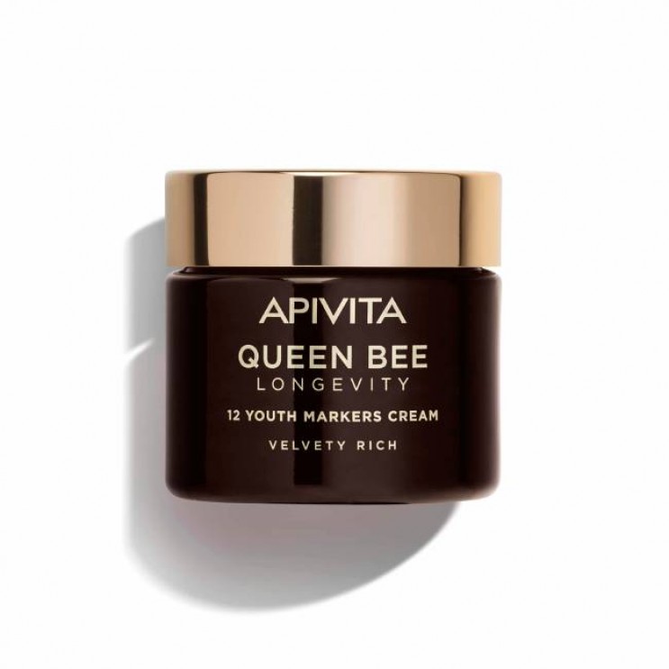 Apivita Queen Bee Longevity Rich Cream 50ml  | Πλούσια Βελούδινη Κρέμα για Δράση σε 12 Δείκτες Νεότητας