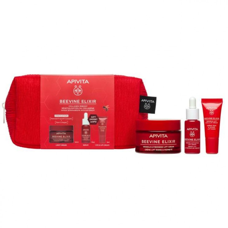 Apivita Beevine Elixir Wrinkle & Firmness Lift Cream Light Αντιρυτιδική Κρέμα για Σύσφιξη + Lifting Ελαφριάς Υφής 50ml & Δώρο Mini Beevine Elixir Ορός Προσώπου 10ml & Αντιρυτιδική Κρέμα Lifting για Μάτια & Χείλη 5ml