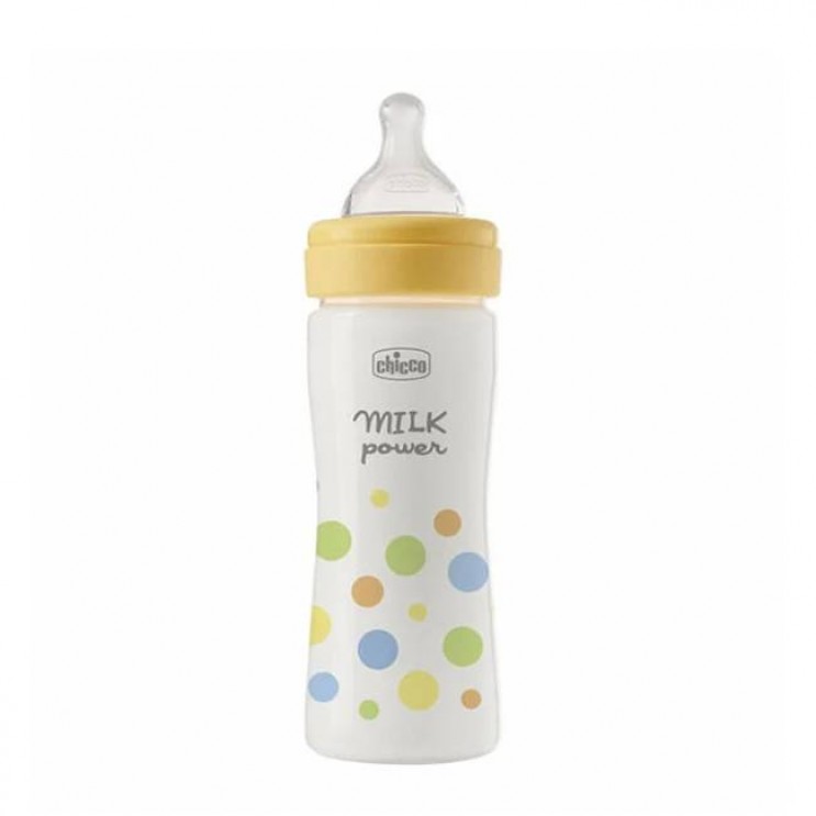 Chicco Baby Bottle Perfect Easy Μπιμπερό Πλαστικό Colors 2m+ 250ml | Μπιμπερό με Θηλή Σιλικόνης Χρώμα Κίτρινο για 2+ Μηνών