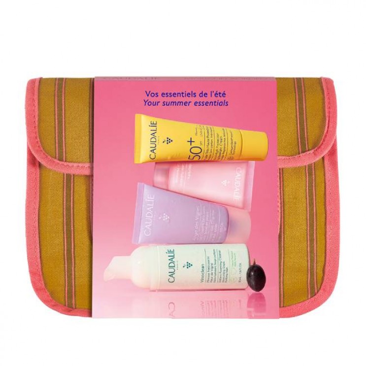 Caudalie Vinoclean Instant Foaming Cleanser Αφρός Καθαρισμού 50 ml,  VinoHydra Gel Moisturizer Ενυδατικό Τζελ Προσώπου 15ml, Very High Protection Lightweight Cream SPF50+ Αντηλιακή Κρέμα Προσώπου 20ml & Ange des Vignes Shower Gel 30ml
