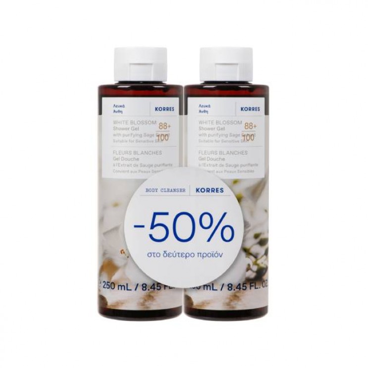 Korres Body Cleanser White Blossom 2x250ml | Αφρόλουτρο Με Άρωμα Λευκά Άνθη  ΦΡΟΝΤΙΔΑ ΓΙΑ ΤΟ ΣΩΜΑ