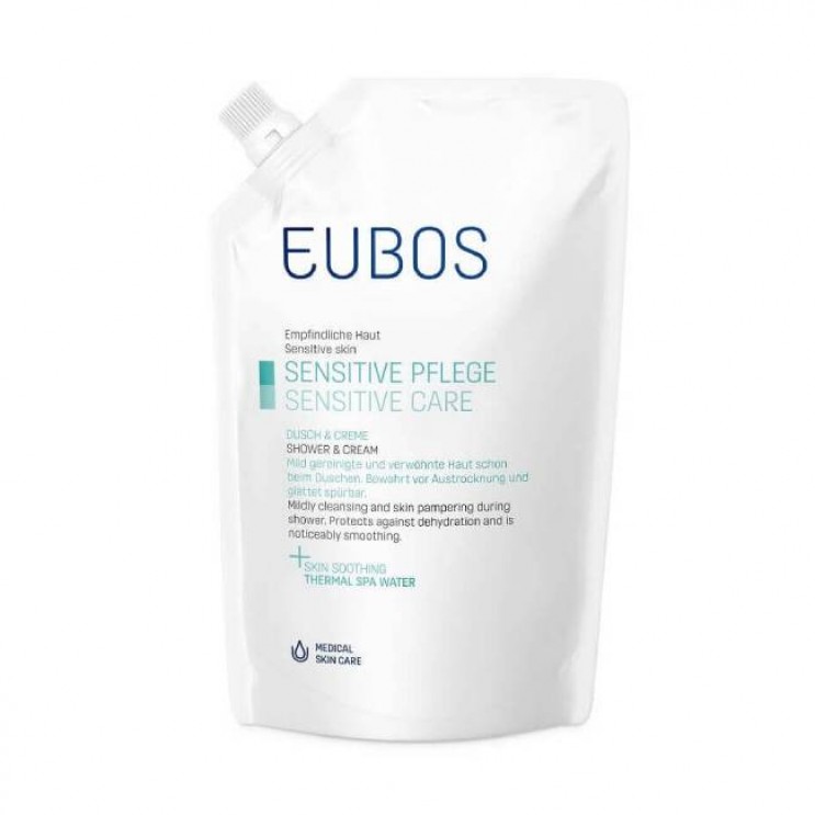 Eubos Sensitive Care Shower & Cream Refill 400ml | Απαλό Κρεμώδες Καθαριστικό Σώματος - Ανταλλακτικό 